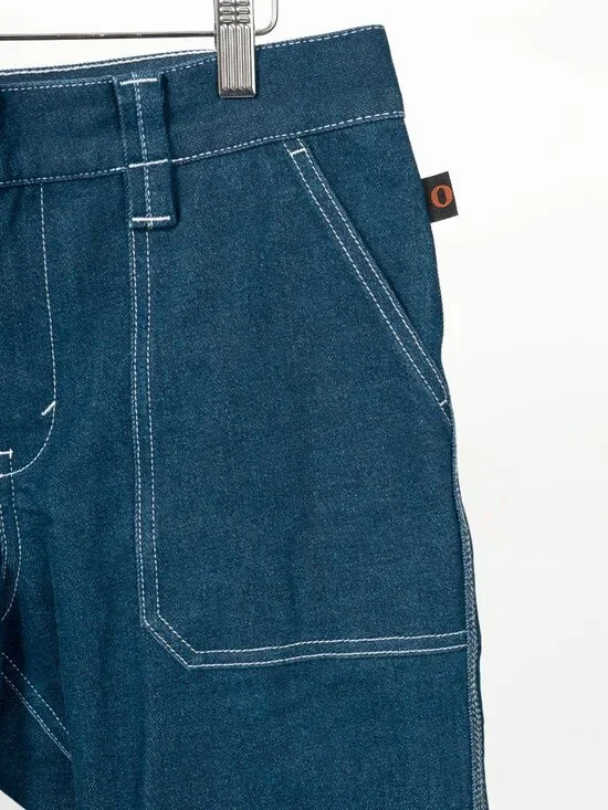 Chloe SS18 Runway Ultramarine Cotton Denim Cropped Circle-Stitch Jeans - Picture 5 of 14